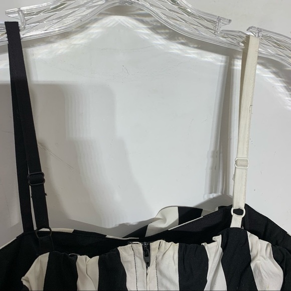 Tatyana vintage black and white stripe peplum wiggle dress Midi xS women’s - Picture 5 of 6